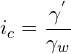 \[ i_{c}=\frac{\gamma^{'}}{\gamma_{w}} \]