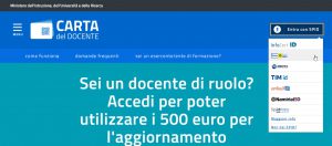 Guida Carta del docente: homepage