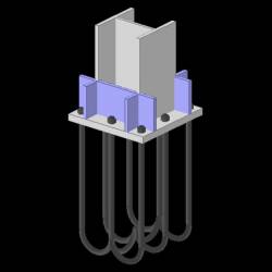 Particolare nodo colonna plinto HE240B - SteelNode