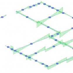 Inviluppo Diagrammi Taglio Travi Primo Impalcato e numerazione aste