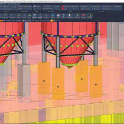 Dettaglio modellazione silos pilastri alla base