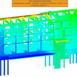 Deformazione globale - sisma X - vista posteriore